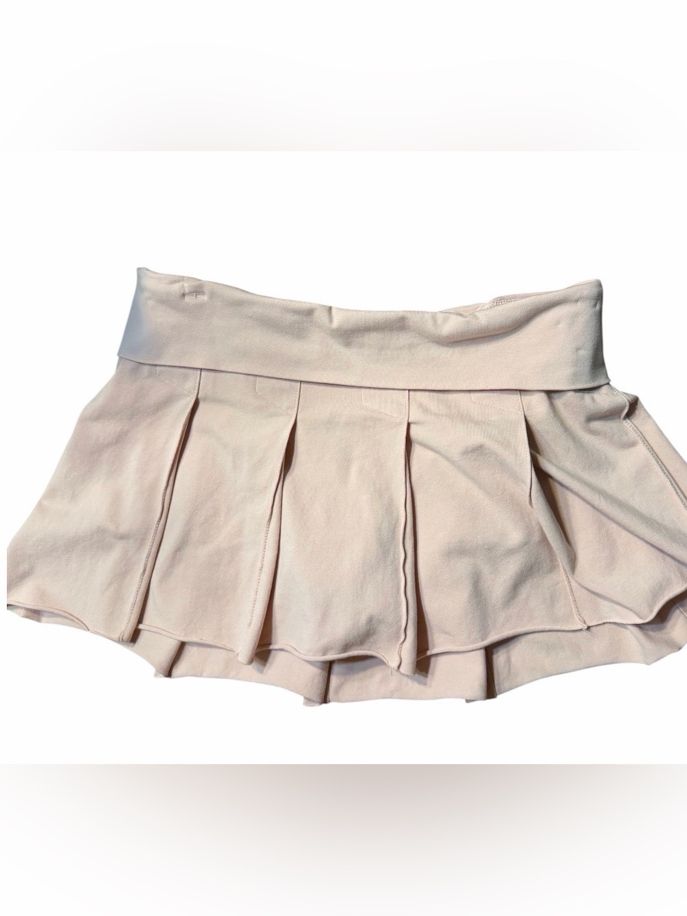 Hard Tail Pleated Mini Skort  in Light pink roll down waist band  large  nwt